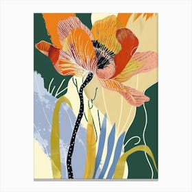 Colourful Flower Illustration Poppy 4 Canvas Print