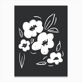 Flower Bouquet 3 Black White Canvas Print