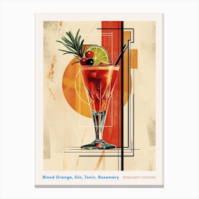 Art Deco Rosemary Cocktail 1 Poster Canvas Print