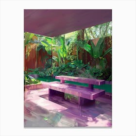 Room With A Bench Canvas Print