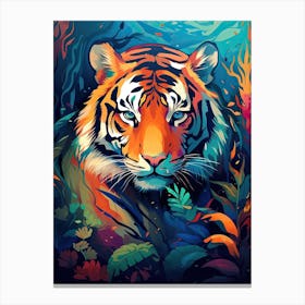 Tiger Art In Color Field Painting Style 2 Canvas Print