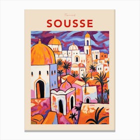 Sousse Tunisia 2 Fauvist Travel Poster Canvas Print