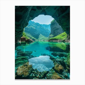 Lake In The Cave Canvas Print