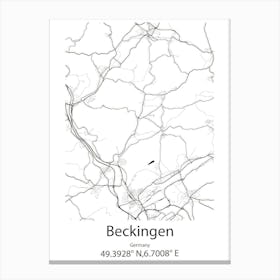 Beckingen,Germany Minimalist Map Canvas Print