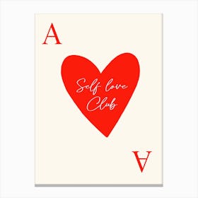 Self Love Club Playing Card Canvas Print