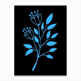 Branch Of Blue Flowers Canvas Print