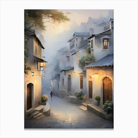 Street In The Fog Canvas Print