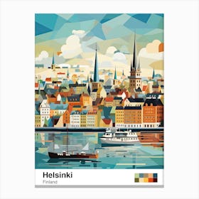 Helsinki, Finland, Geometric Illustration 3 Poster Canvas Print