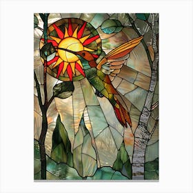 Hummingbird Stained Glass 18 Canvas Print