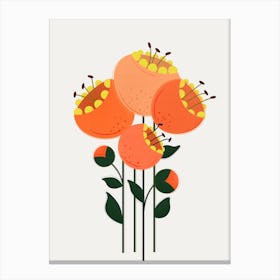 Orange Garden Florals Canvas Print