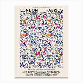 Poster Petals Tango London Fabrics Floral Pattern 3 Canvas Print