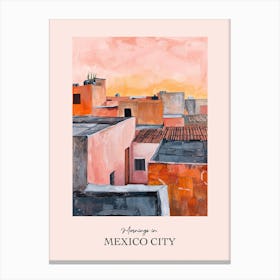Mornings In Mexico City Rooftops Morning Skyline 2 Canvas Print