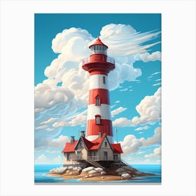 Lighthouse On The Island Canvas Print