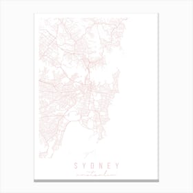 Sydney Australia Light Pink Minimal Street Map Canvas Print