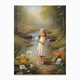 Little Girl In The Forest art print Canvas Print