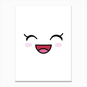 Kawaii Smiley Face Canvas Print