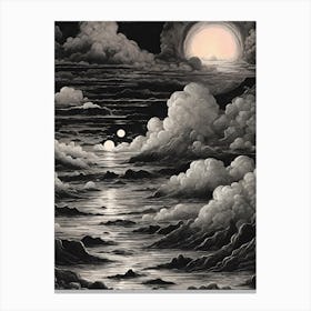 Moon Over The Sea Canvas Print