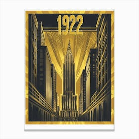 Aihrgdesign A Vintage Poster Showcasing Art Deco Architecture 29ab8674 B2e7 40c7 Abd3 Cc0a1d29ae62 2 Canvas Print