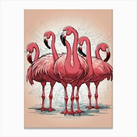Flamingos 4 Canvas Print