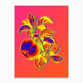 Neon Apple Botanical in Hot Pink and Electric Blue n.0302 Canvas Print