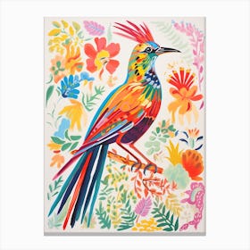 Colourful Bird Painting Roadrunner 2 Canvas Print