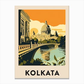Kolkata 3 Vintage Travel Poster Canvas Print