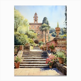 Giardino Di Boboli Italy Watercolour Painting  3  Canvas Print