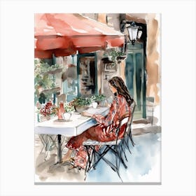 At A Cafe In Venice 2 Canvas Print