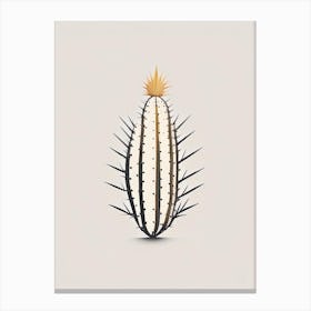 Crown Of Thorns Cactus Retro Minimal 1 Canvas Print