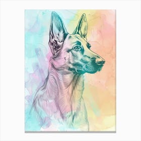 German Shepherd Dog Pastel Line Painting 1 Canvas Print