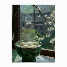 A Steaming Bowl Of Sliced Winter Melon Tofu Soup Sits Atop A Bright Kitchen Dining Bar, Perfect Timing, Very Real Light And Texture, A Piece Of Food Photography Stampe su tela