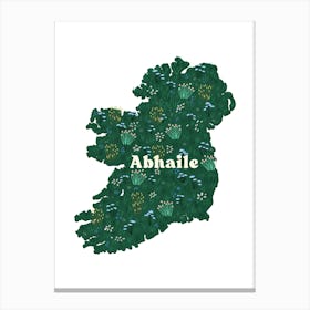 Green Ireland Map Abhaile Canvas Print