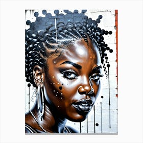 Graffiti Mural Of Beautiful Black Woman 339 Canvas Print