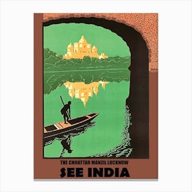 India, Vintage Travel Poster 1 Canvas Print