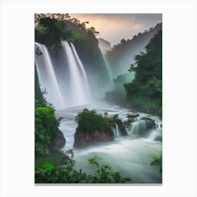 Ban Gioc–Detian Falls, Vietnam And China Realistic Photograph (2) Canvas Print