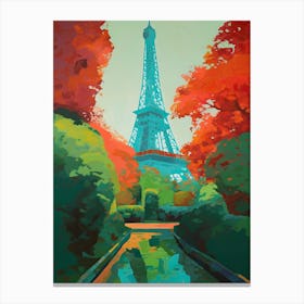 Eiffel Tower Paris France David Hockney Style 19 Canvas Print
