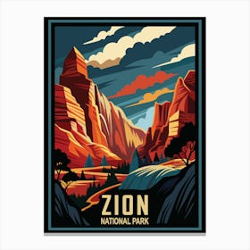 Zion National Park Vintage Canvas Print