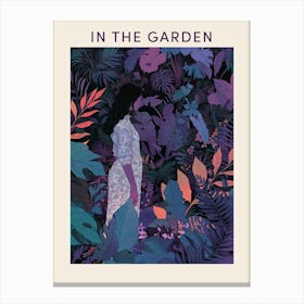 In The Garden Poster Purple 1 Canvas Print