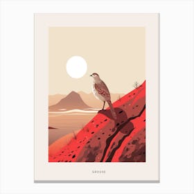 Minimalist Grouse 3 Bird Poster Canvas Print