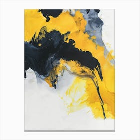 Abstract Painting, Yellow And Black Canvas Print