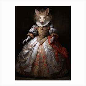 Possum Wearing A Medieval Dress 1 Canvas Print