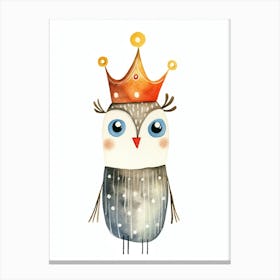 Little Owl 1 Wearing A Crown Canvas Print