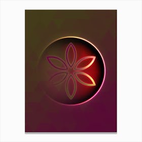 Geometric Neon Glyph on Jewel Tone Triangle Pattern 226 Canvas Print