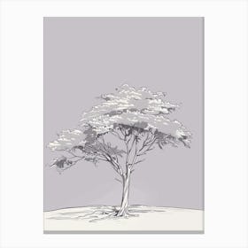 Ash Tree Minimalistic Drawing 3 Canvas Print