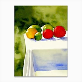 Lime 3 Italian Watercolour fruit Canvas Print