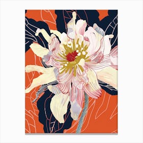 Colourful Flower Illustration Dahlia 3 Canvas Print