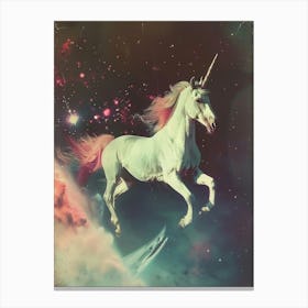 Unicorn Galloping In Space Leinwandbild