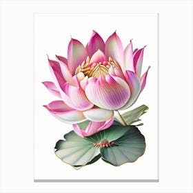 Pink Lotus Decoupage 5 Canvas Print