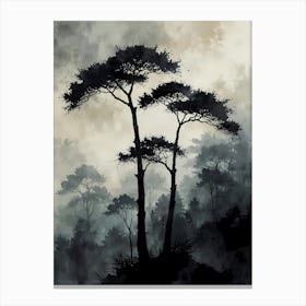 Trees In The Mist 1 Canvas Print