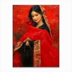 Woman In Red Canvas Print